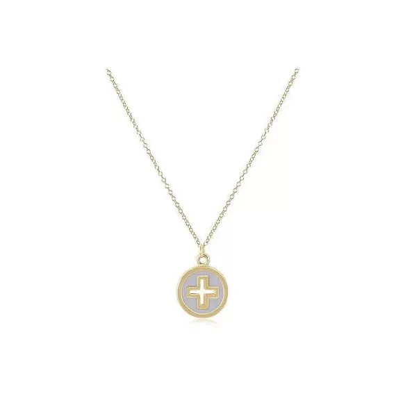 ENewton Design 16" Necklace Gold - Signature Cross Disc> Necklaces