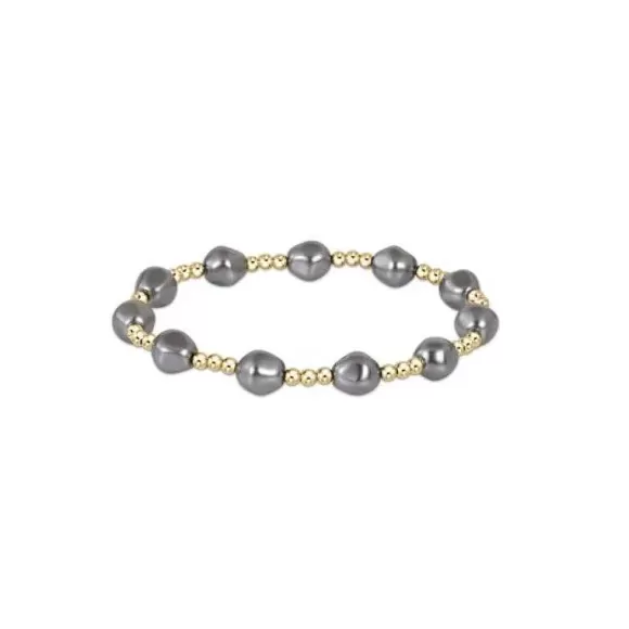 ENewton Design Admire Gold 3 Mm Bead Bracelet- Pearl -Dark Gray> Bracelets