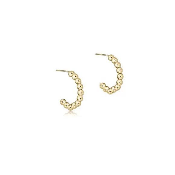 ENewton Design Beaded Classic Gold Post Hoop> Earrings