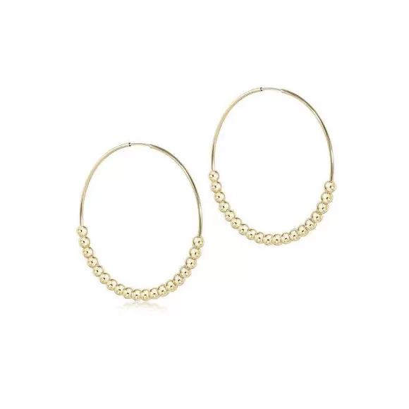 ENewton Design Classic Beaded Bliss Hoop- 1.75"> Earrings