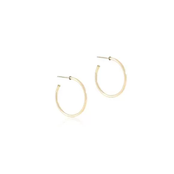 ENewton Design Round Gold Smooth Hoop> Earrings