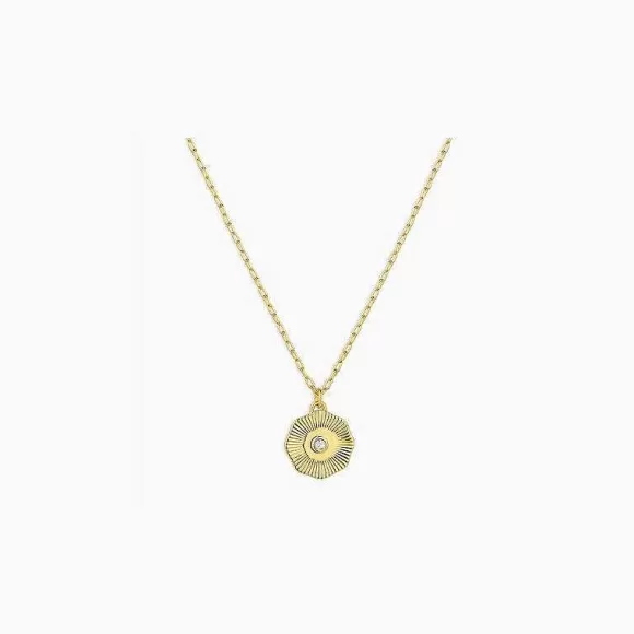 Gorjana Birthstone Coin Necklace-April> Necklaces