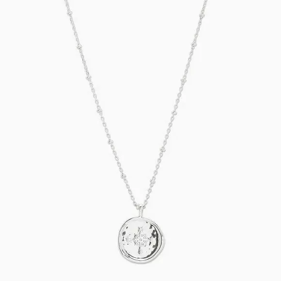 Gorjana Compass Coin Necklace In Silver> Necklaces