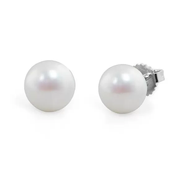 Honora White Button Freshwater Cultured Pearl Studs> Earrings