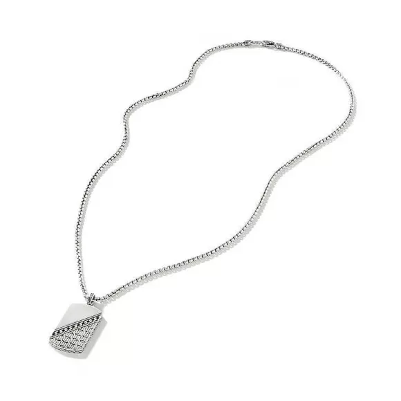 John Hardy Carved Chain Dog Tag Pendant Necklace> Pendants