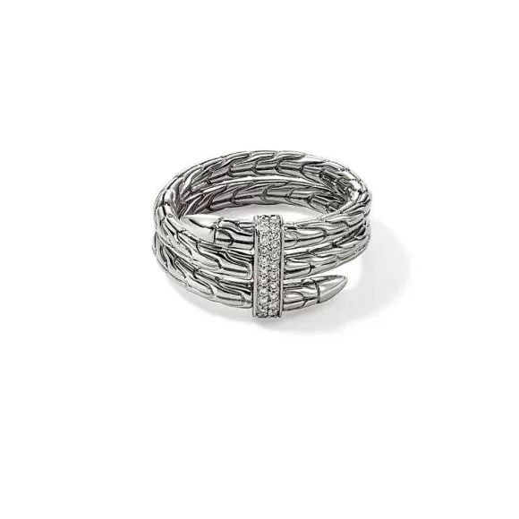 John Hardy Diamond Pave Double Wrap Spear Ring> Rings