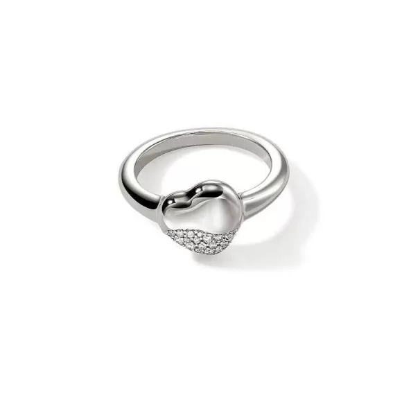 John Hardy Diamond Pave Pebble Heart Ring> Rings