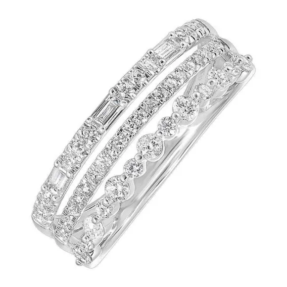 Kelley Collection 3-Row Diamond Baguette & Round Ring> Rings