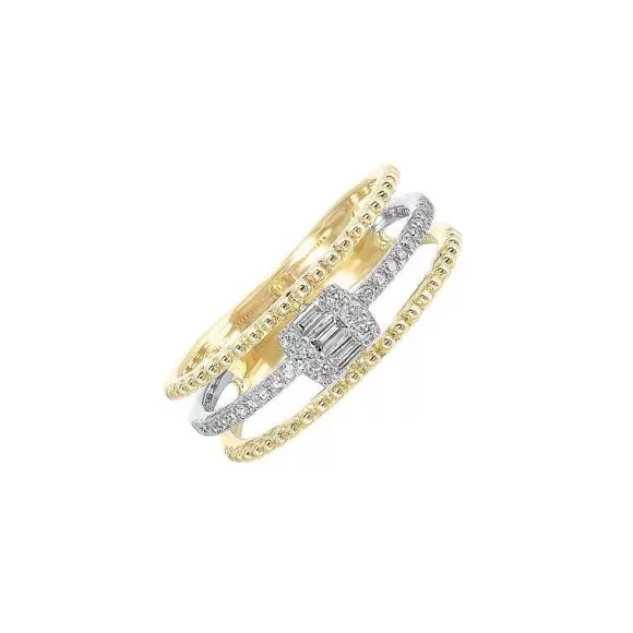 Kelley Collection 3-Row Diamond Ring> Rings