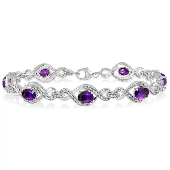 Kelley Collection Amethyst & Diamond Bracelet> Bracelets