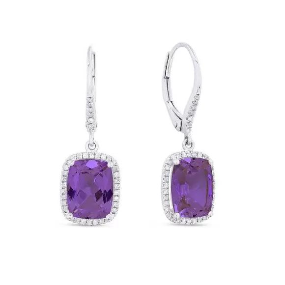 Kelley Collection Amethyst & Diamond Earrings> Earrings