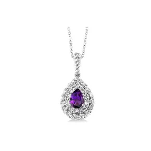 Kelley Collection Amethyst & Diamond Pendant> Pendants