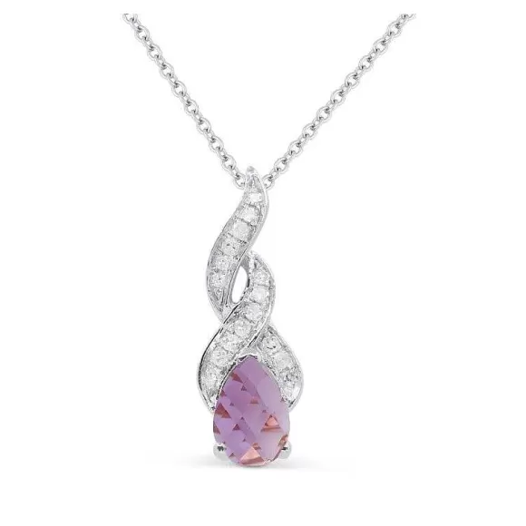 Kelley Collection Amethyst & Diamond Pendant> Pendants