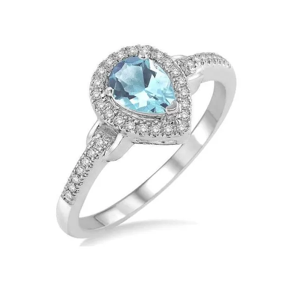 Kelley Collection Aquamarine & Diamond Ring> Rings