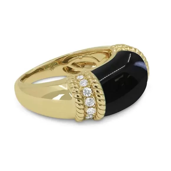 Kelley Collection Black Onyx & Diamond Ring> Rings