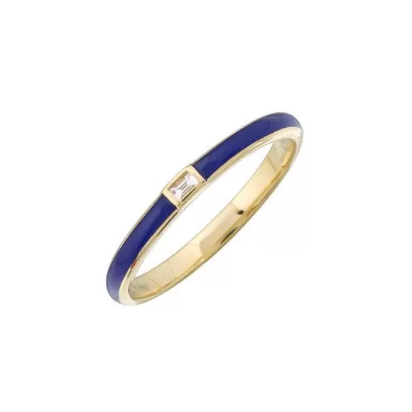 Kelley Collection Blue Enamel Diamond Ring> Rings