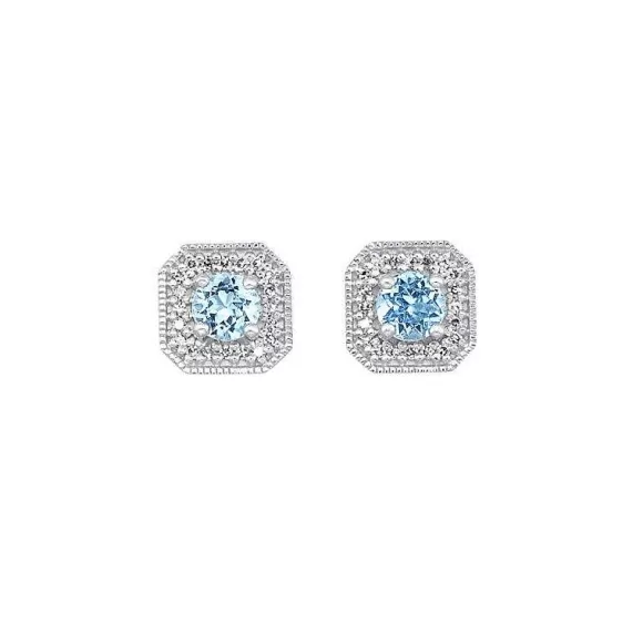 Kelley Collection Blue Topaz & Diamond Earring> Earrings