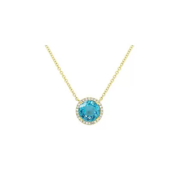 Kelley Collection Blue Topaz & Diamond Pendant> Pendants