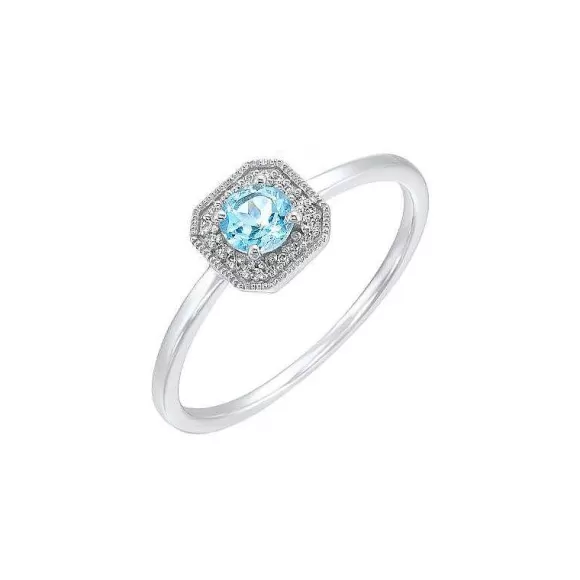 Kelley Collection Blue Topaz & Diamond Ring> Rings