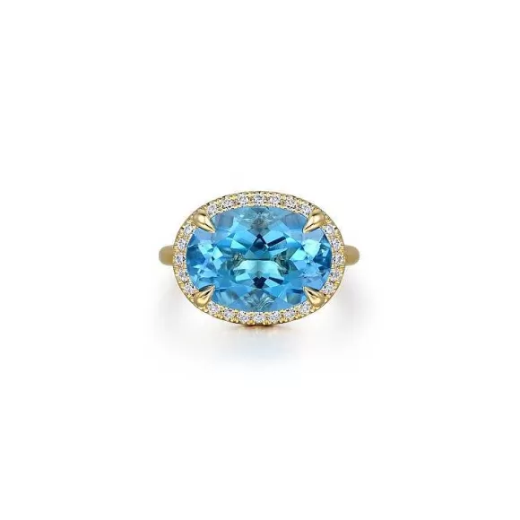 Kelley Collection Blue Topaz & Diamond Ring> Rings