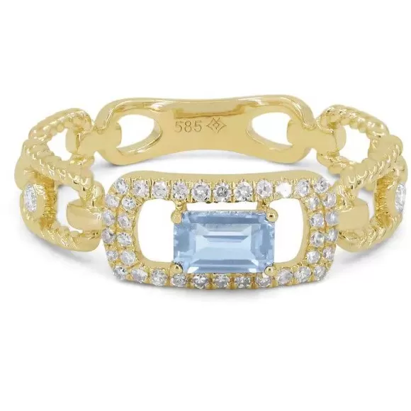 Kelley Collection Blue Topaz & Diamond Ring> Rings