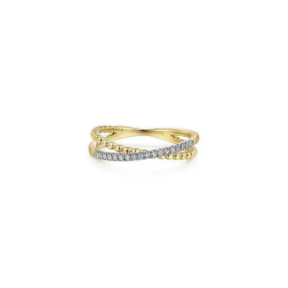 Kelley Collection Bujukan Pave Diamond Criss Cross Ring> Rings