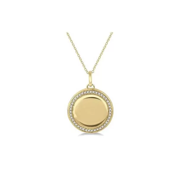 Kelley Collection Circle Diamond Locket> Pendants