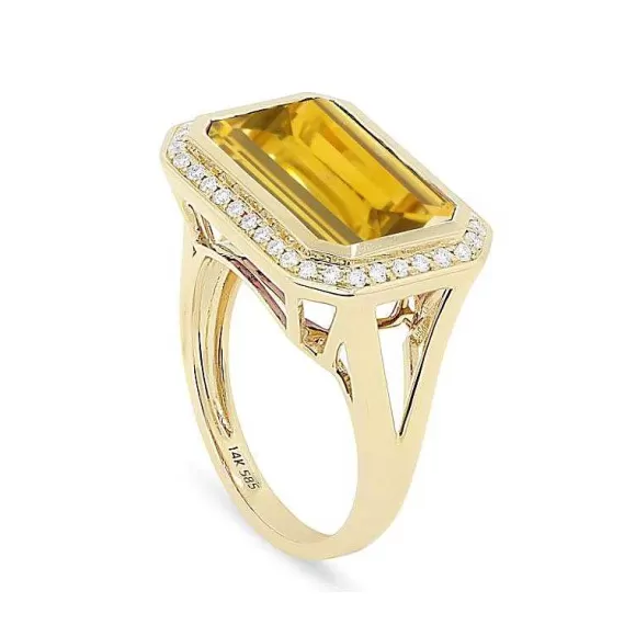 Kelley Collection Citrine & Diamond Ring> Rings