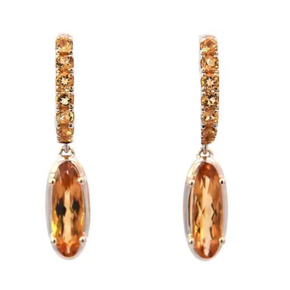 Kelley Collection Citrine Huggie Earrings> Earrings