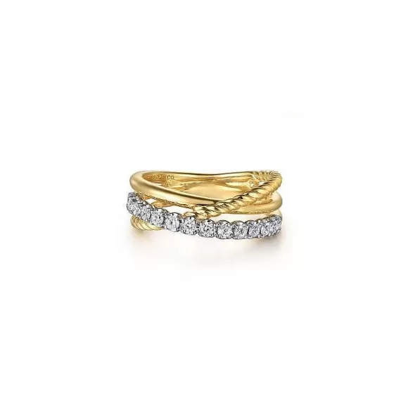 Kelley Collection Criss Cross Rope & Diamond Ring> Rings