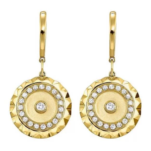 Kelley Collection Dangle Diamond Circle Earrings> Earrings