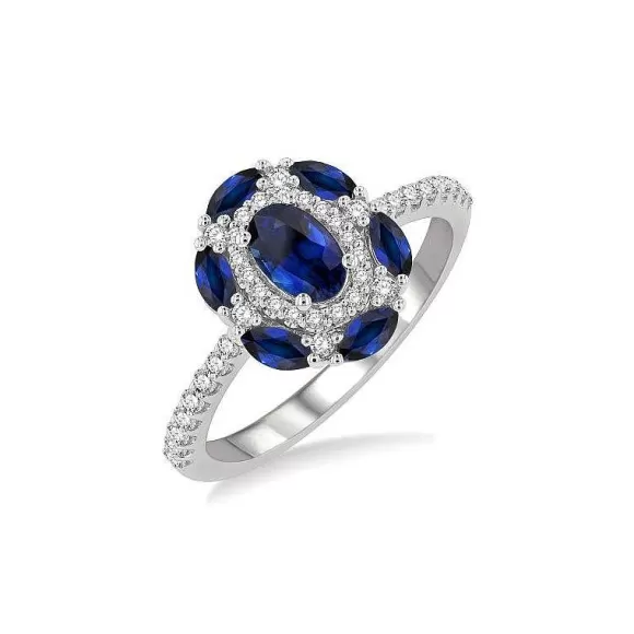 Kelley Collection Diamond & Sapphire Ring> Rings