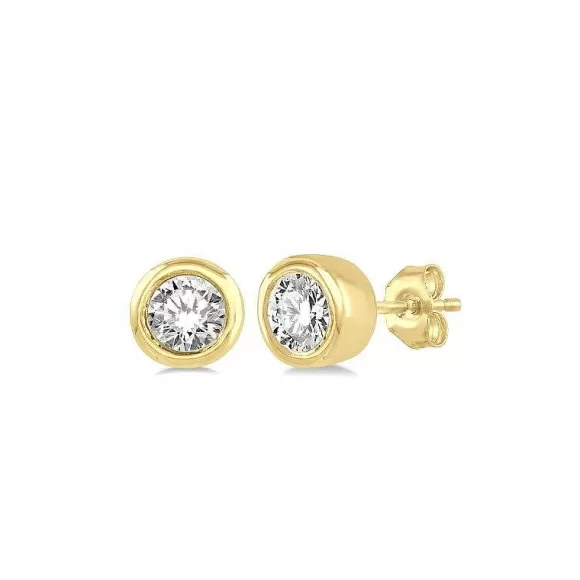 Kelley Collection Diamond Bezel Petite Studs> Earrings