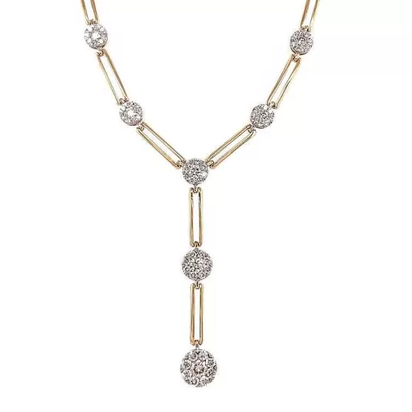 Kelley Collection Diamond Cluster Paperclip Necklace> Necklaces