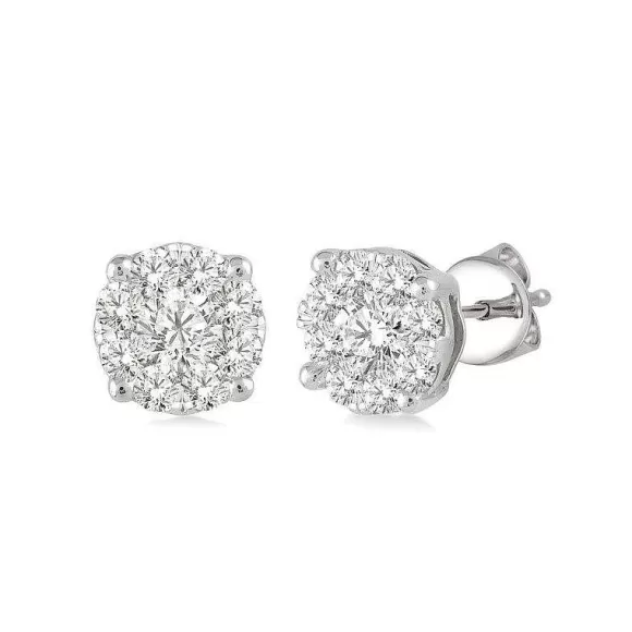 Kelley Collection Diamond Cluster Studs> Earrings