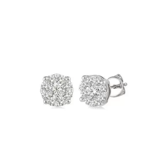 Kelley Collection Diamond Cluster Studs> Earrings