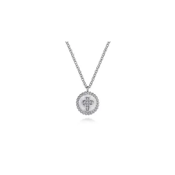 Kelley Collection Diamond Cross Disc Pendant> Pendants