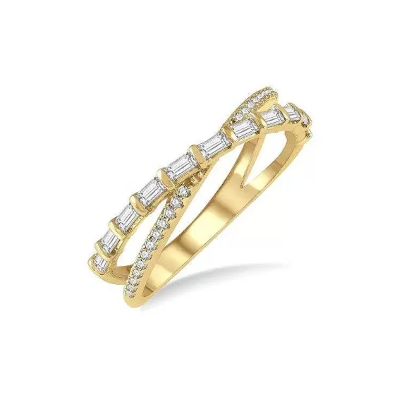 Kelley Collection Diamond Crossover Ring> Rings