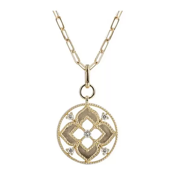 Kelley Collection Diamond Flower Medallion Pendant> Pendants