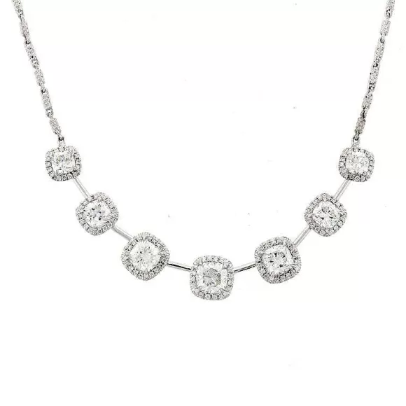 Kelley Collection Diamond Halo Necklace> Necklaces