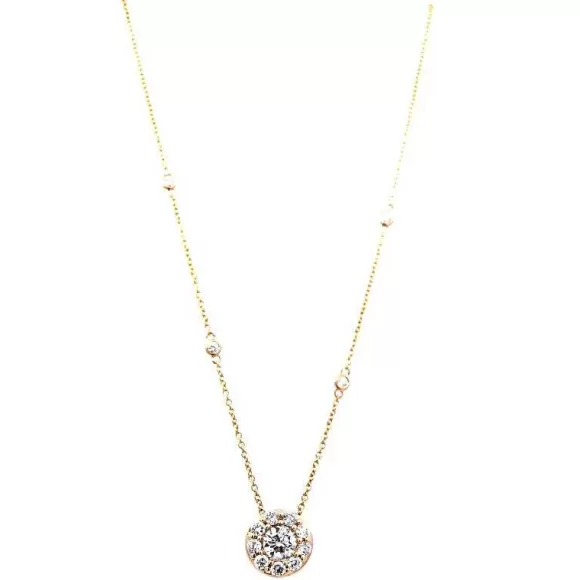 Kelley Collection Diamond Halo Necklace> Necklaces