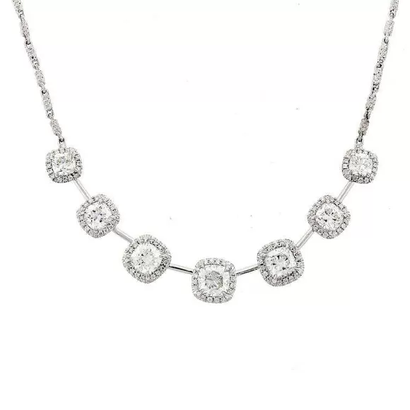 Kelley Collection Diamond Halo Necklace> Necklaces