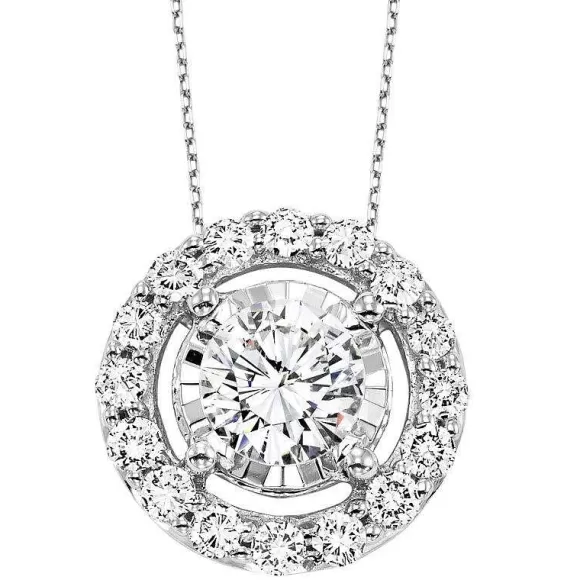 Kelley Collection Diamond Halo Pendant> Pendants