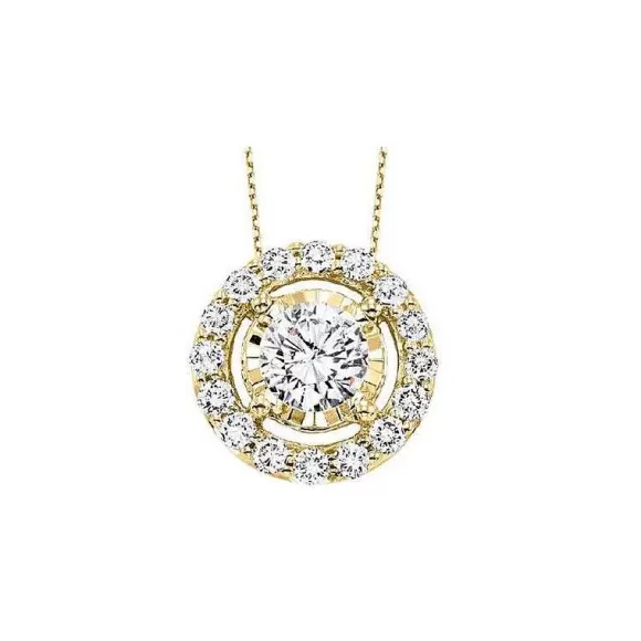 Kelley Collection Diamond Halo Pendant> Pendants