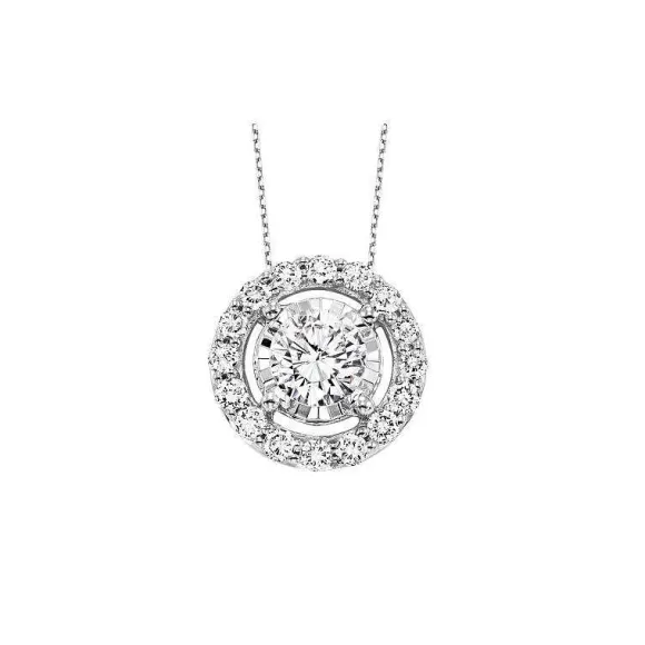 Kelley Collection Diamond Halo Pendant> Pendants