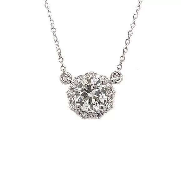 Kelley Collection Diamond Halo Pendant> Pendants