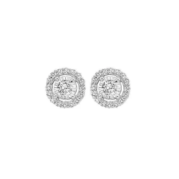 Kelley Collection Diamond Halo Studs> Earrings