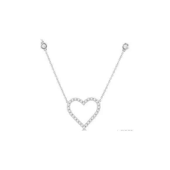 Kelley Collection Diamond Heart Shape Station Necklace> Necklaces