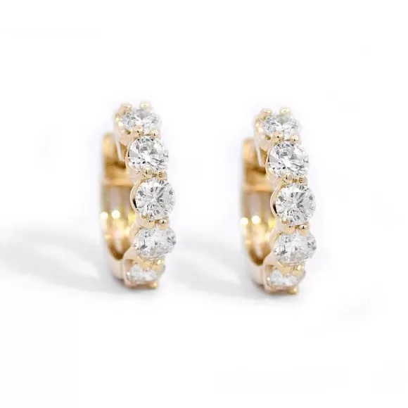 Kelley Collection Diamond Hoop Earrings> Earrings