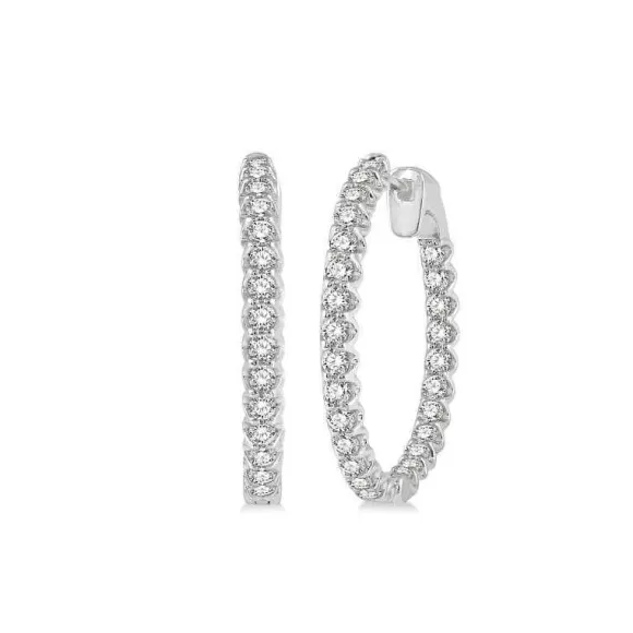 Kelley Collection Diamond Hoop Earrings> Earrings